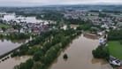 Luftbild von Meckenbeuren (Baden-Württemberg): Teile der Gemeinde nahe des Bodensees stehen unter Wasser