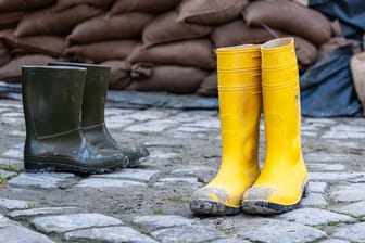 Hochwasserlage in Deutschland: Da müssen auch Politiker ihre Gummistiefel auspacken.