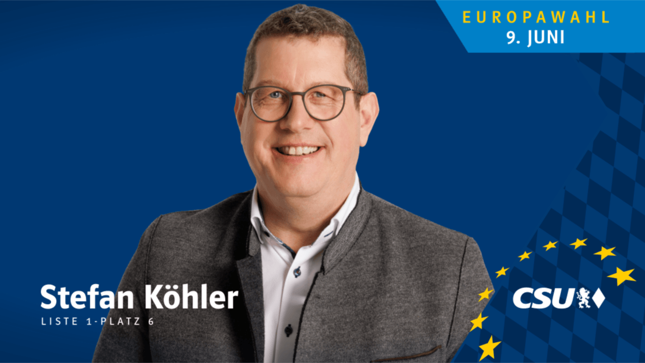 Stefan Köhler wird als Abgeordneter aus Franken die CSU im Europäischen Parlament vertreten.