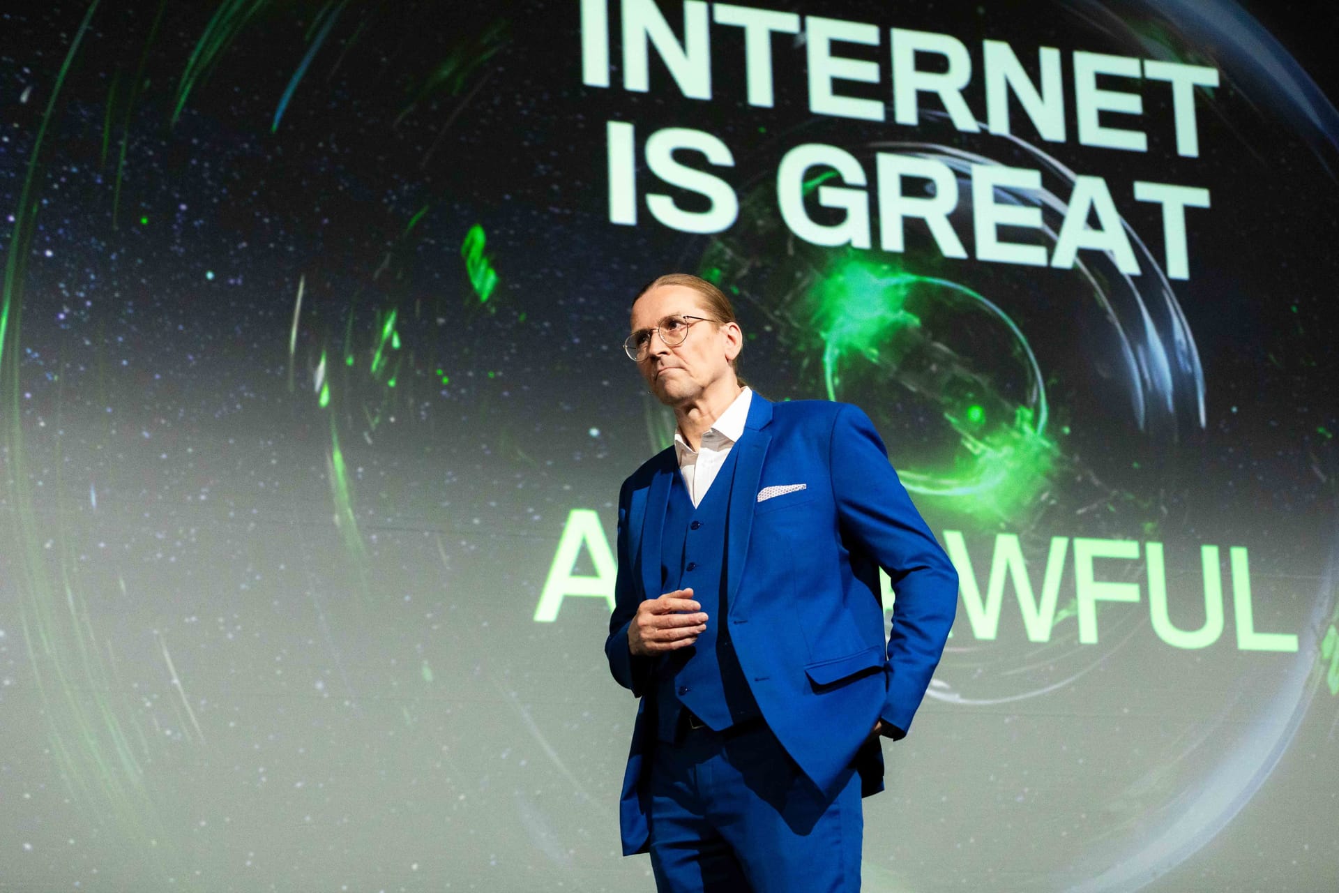 Mikko Hyppönen auf der SPHERE24 in Helsinki, einer Veranstaltung zur Cybersicherheit.