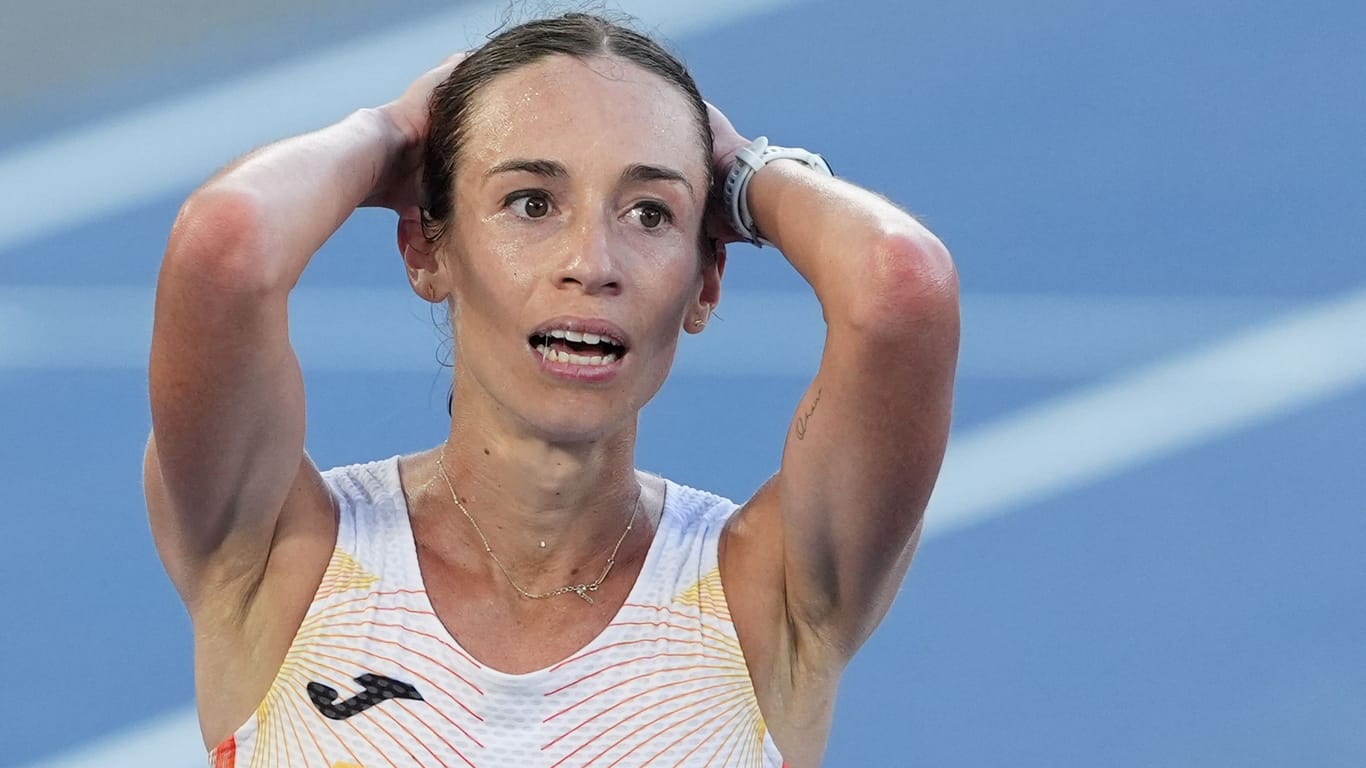 Laura García-Caro nach dem 20-Kilometer-Rennen: Die Geherin konnte es nicht fassen.