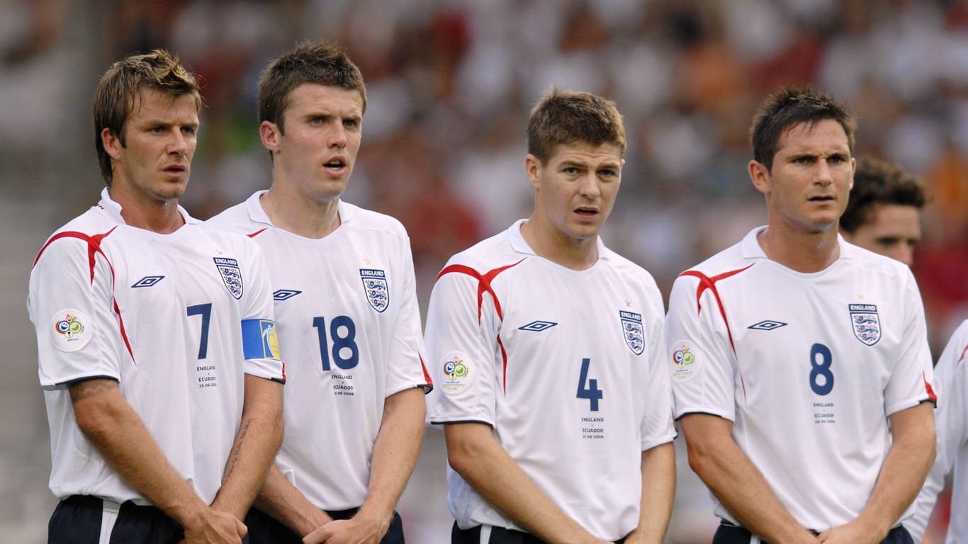 Teil von Englands titelloser goldener Generation: David Beckham, Michael Carrick, Steven Gerrard und Frank Lampard (v.l.n.r.) während der WM 2006 in Deutschland.