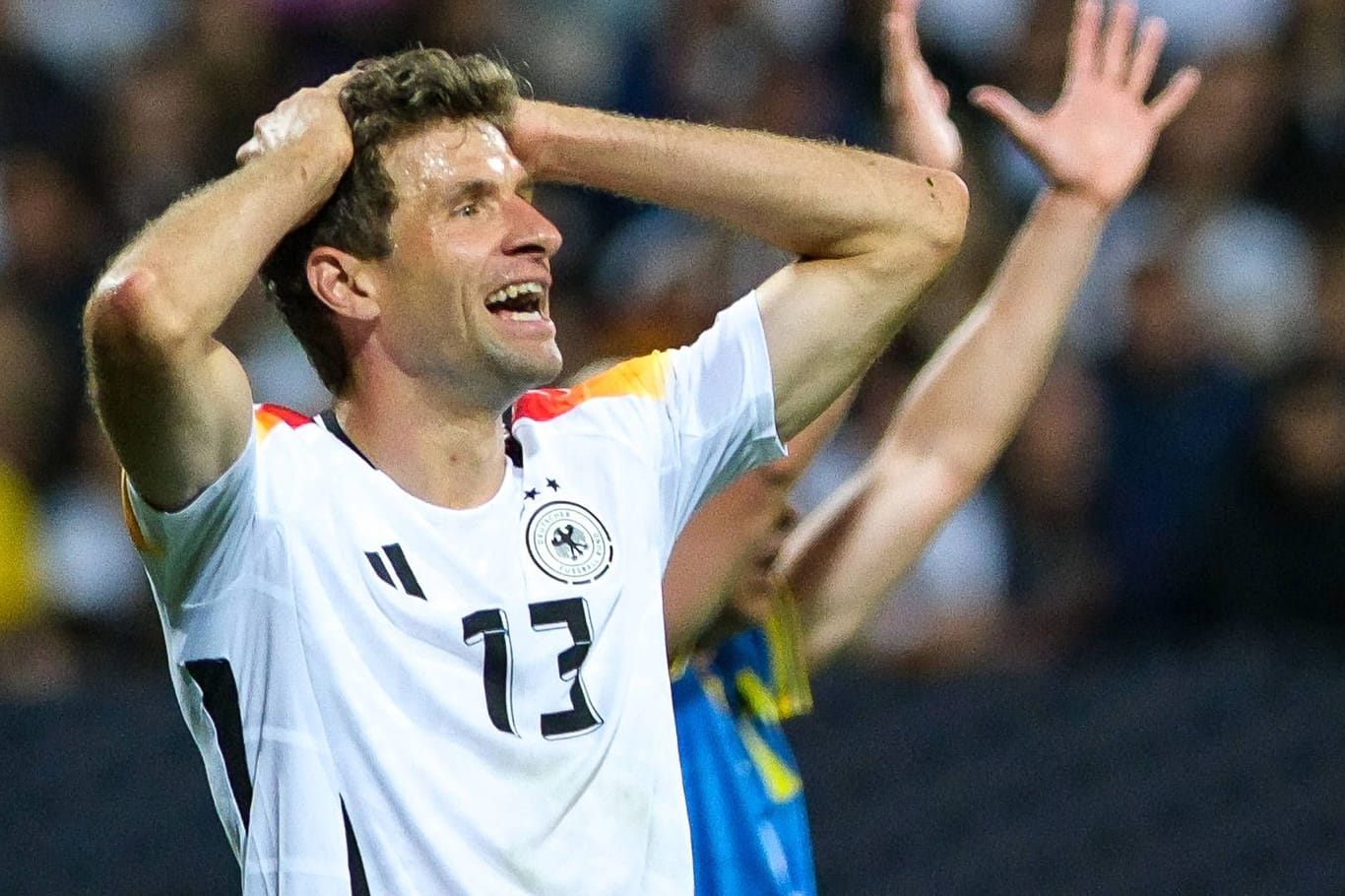Thomas Müller ärgert sich: Ein Tor wollte dem DFB-Team gegen die Ukraine einfach nicht gelingen.
