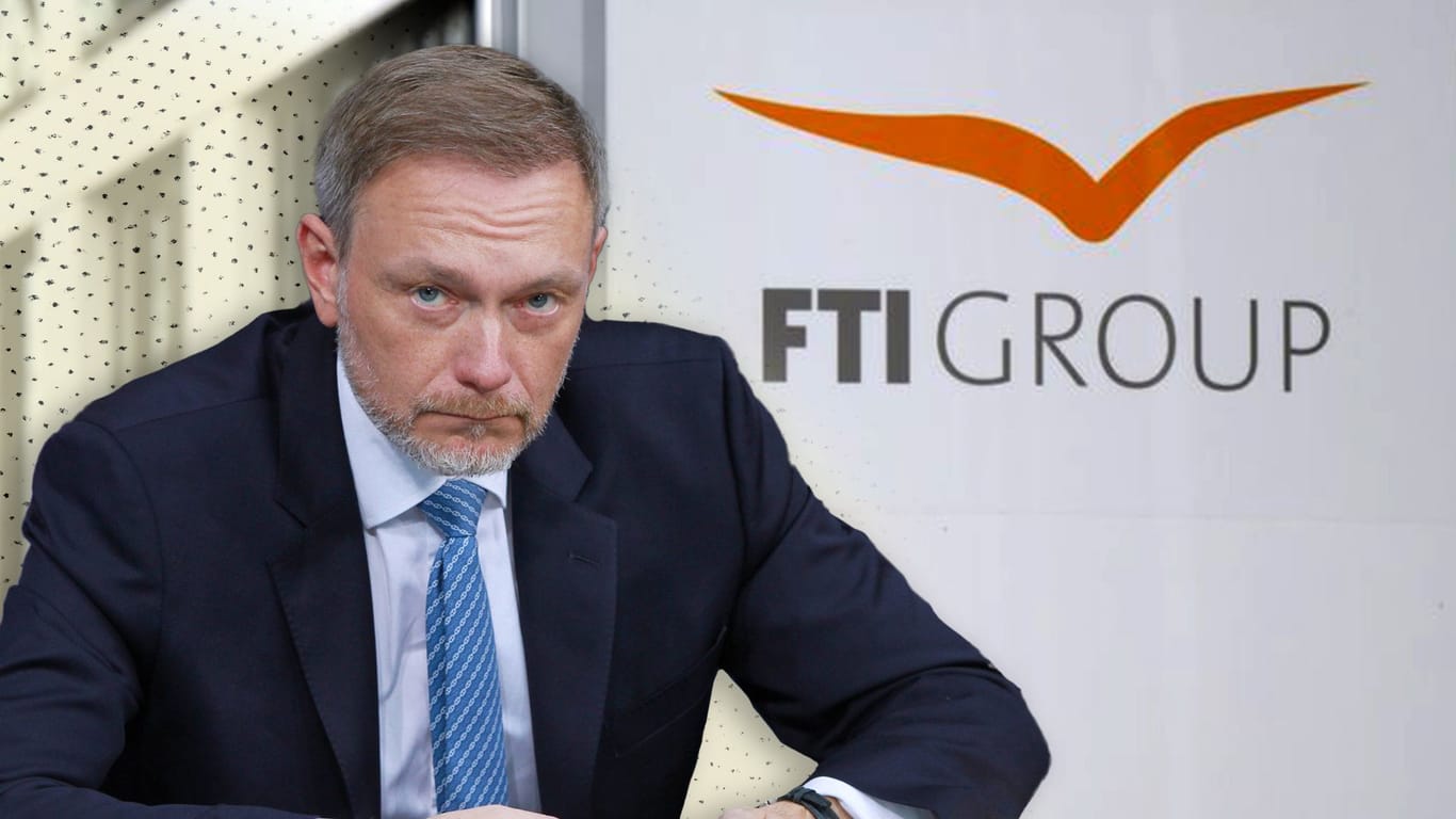 Lindner vor dem FTI-Logo (Collage): Der Reiseanbieter ist pleite.