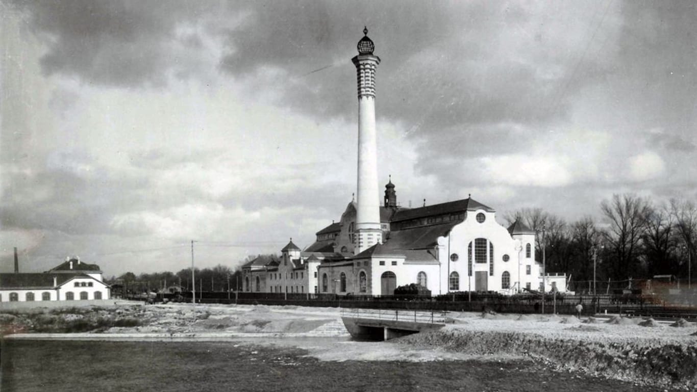 Das Kraftwerk an der Isartalstraße im Jahr 1899: Heute befindet sich dort der Standort des Heizkraftwerks Süd.