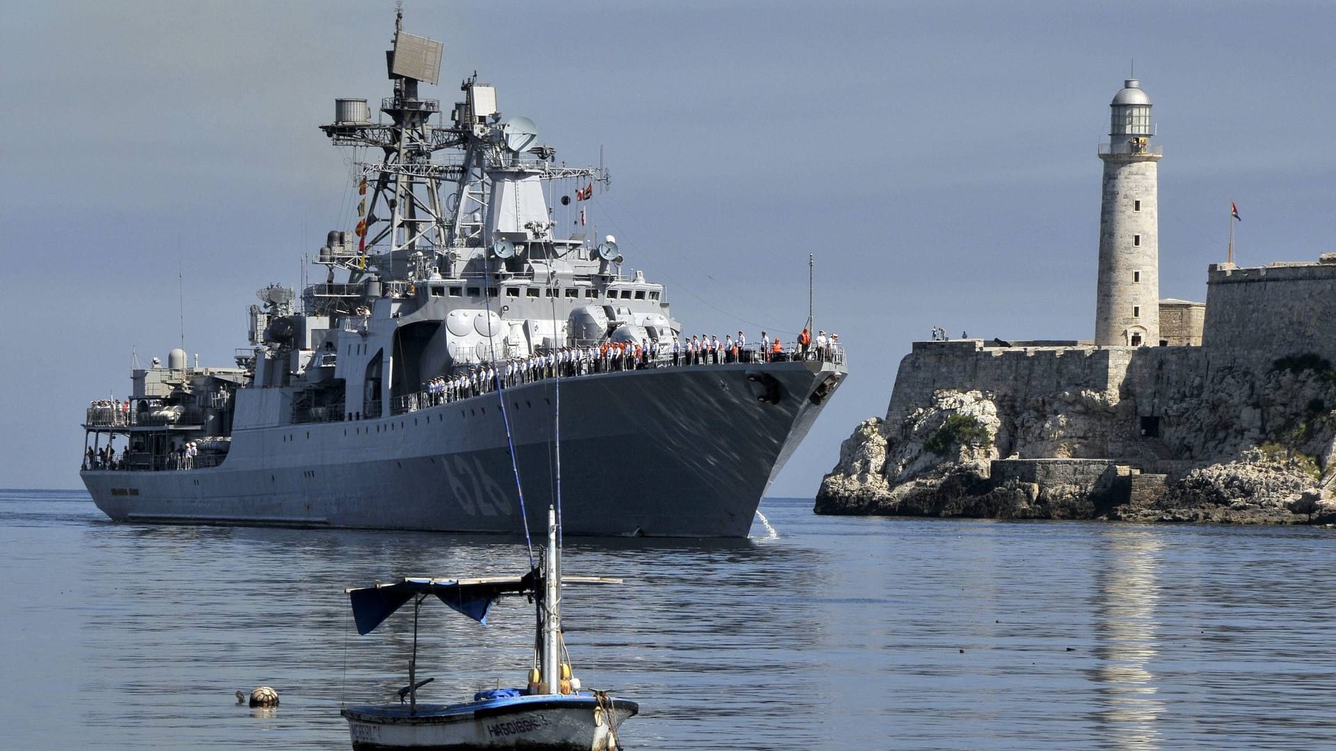 Russisches Kriegsschiff vor Havanna (Archiv): Die Marine auf einem "Freundschaftsbesuch" in Kuba im Jahr 2013.