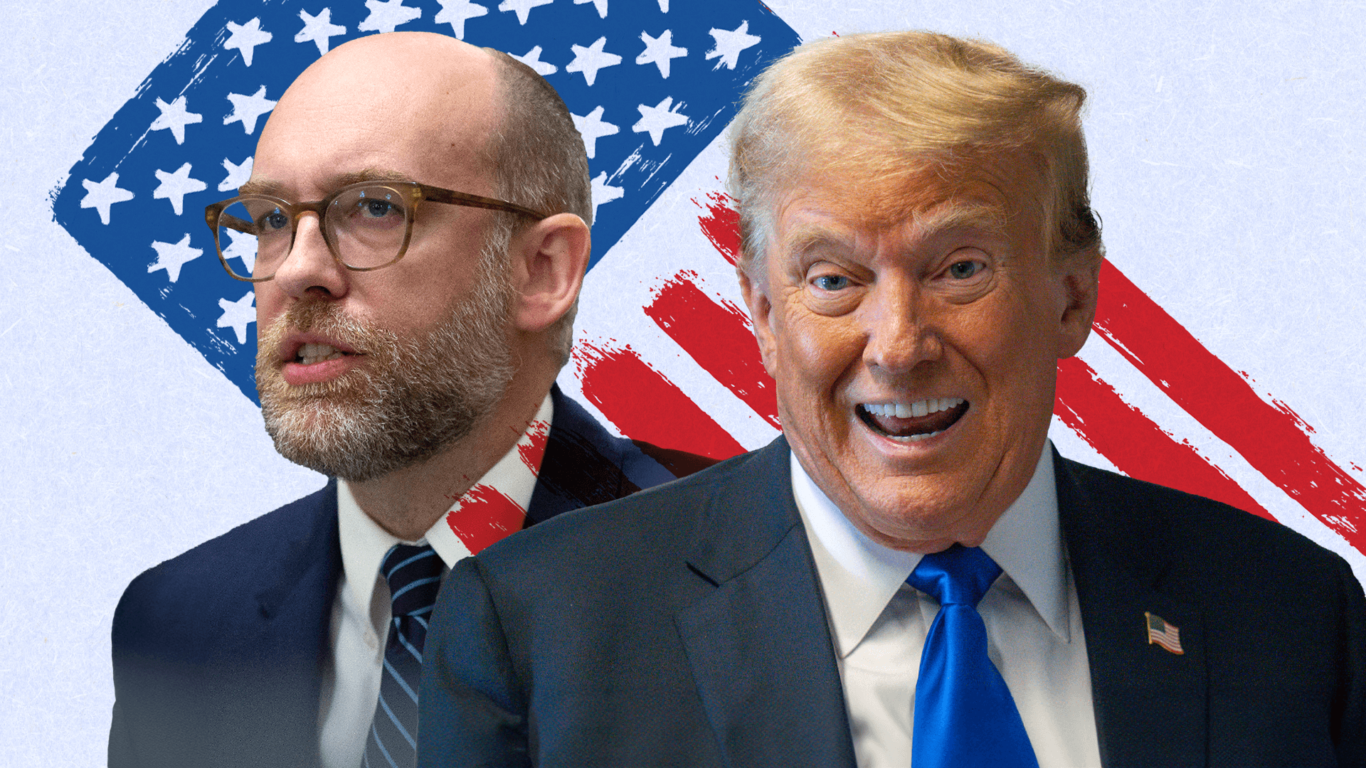 Berater Russell Vought (l.) und der US-amerikanische Ex-Präsident Donald Trump: Wie viel Macht haben die künftigen Präsidenten der USA?