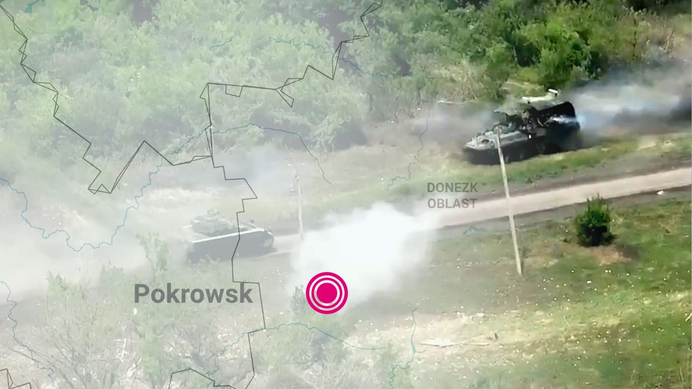 Panzernahkampf in der Region Donezk