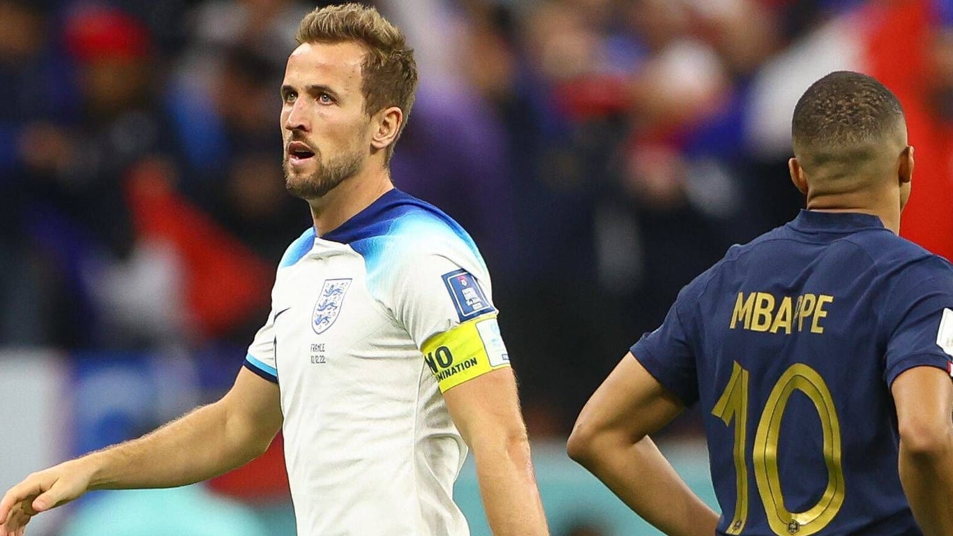 Harry Kane (links) und Kylian Mbappé bei der WM 2022: Sie werden auch bei der diesjährigen EM wieder auf Titeljagd gehen.