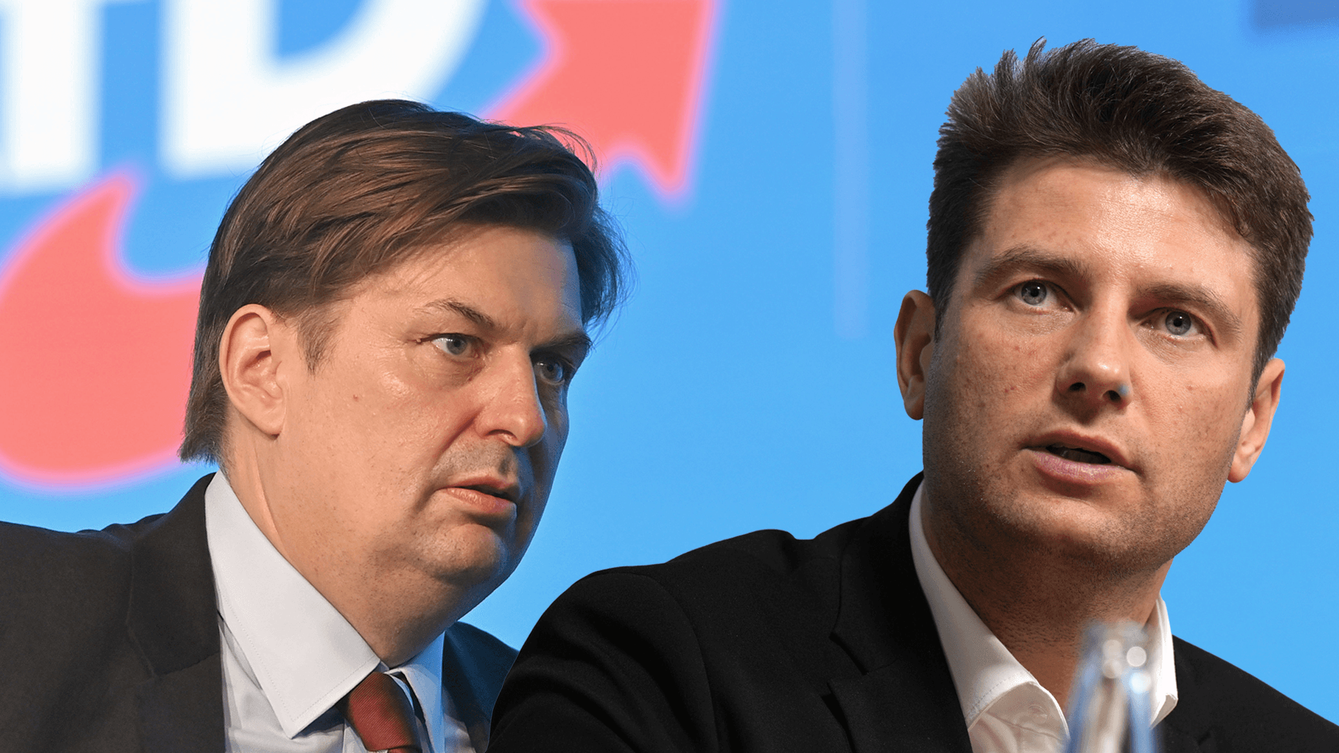 Krah und Aust: Um die beiden Politiker tobt ein Machtkampf in der AfD.