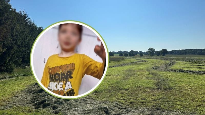 Die Wiese wurde abgesucht, dennoch wurde der Junge nicht gefunden.