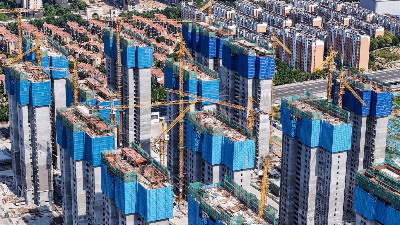 Baustellen in Huai, China: Viele Wohnungen werden derzeit nicht fertiggestellt,