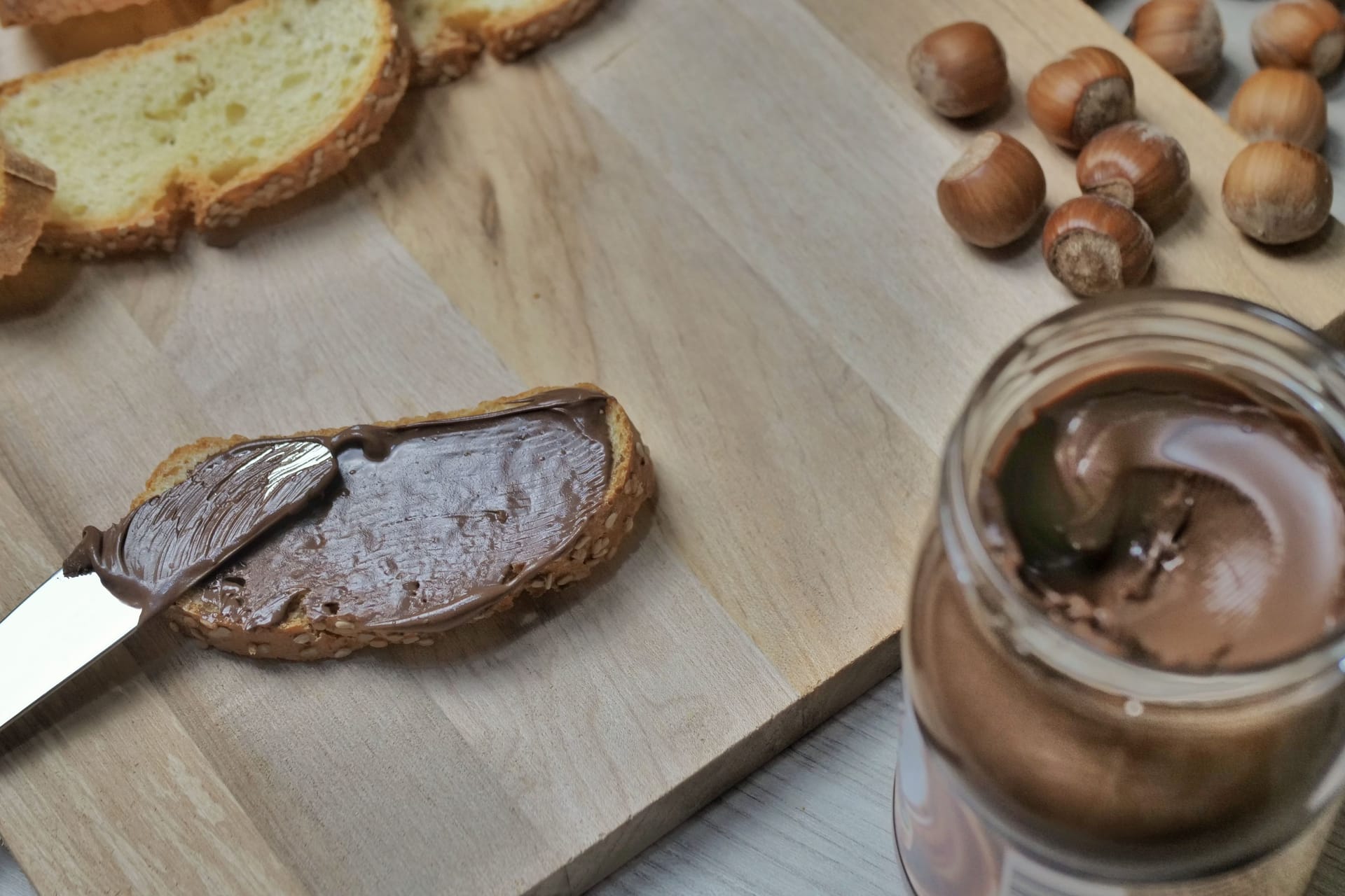 nut nougat cream sandwich with chocolate.