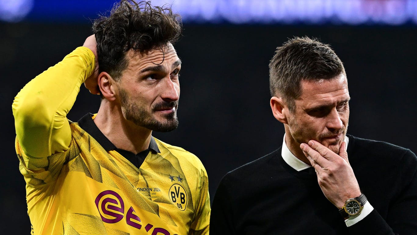 Mats Hummels (l.) und Sebastian Kehl: War das Finale in Wembley das letzte Spiel des 35-Jährigen für den BVB?