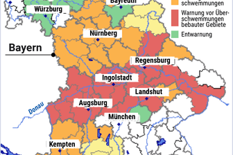 Hochwasserkarte für Bayern, 03.06.2024, 10.20 Uhr.