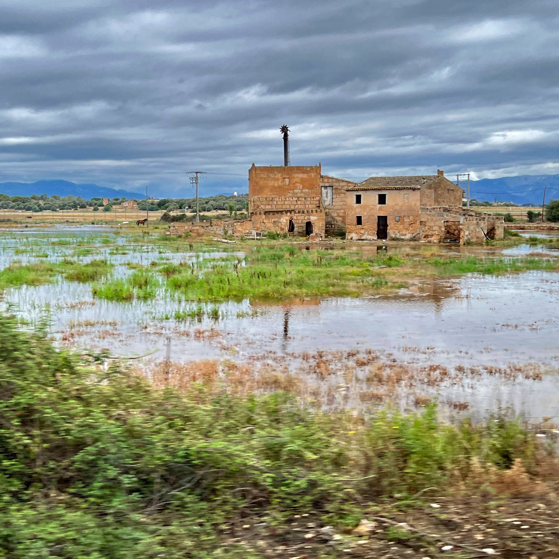 Überschwemmungen auf Mallorca: In der Nähe von Palma de Mallorca hat es zwei Tage heftig geregnet und viele Felder sind überschwemmt. Jetzt kehrt das Sommerwetter zurück.