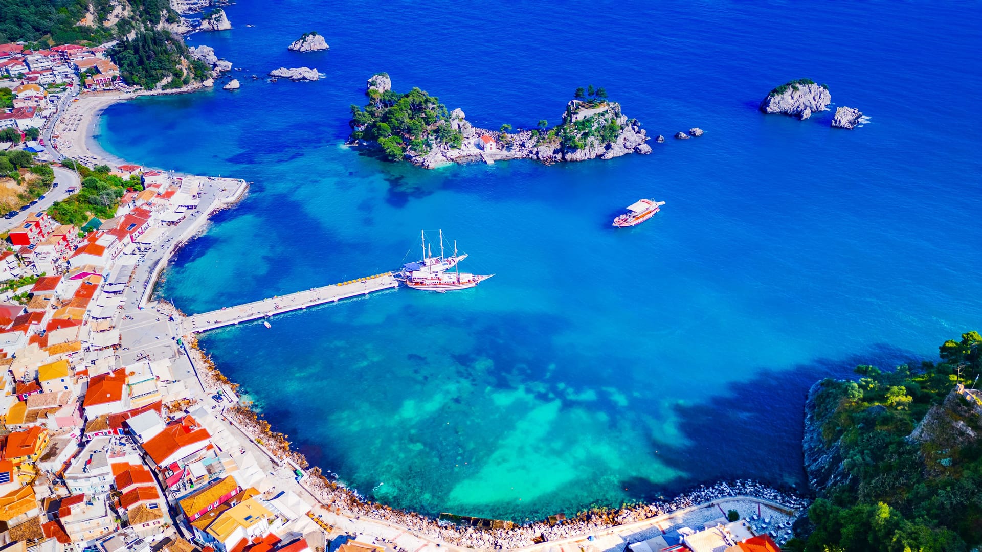 Parga, Greece. Beautiful colorful coastal town in Epirus, Greek holidays.