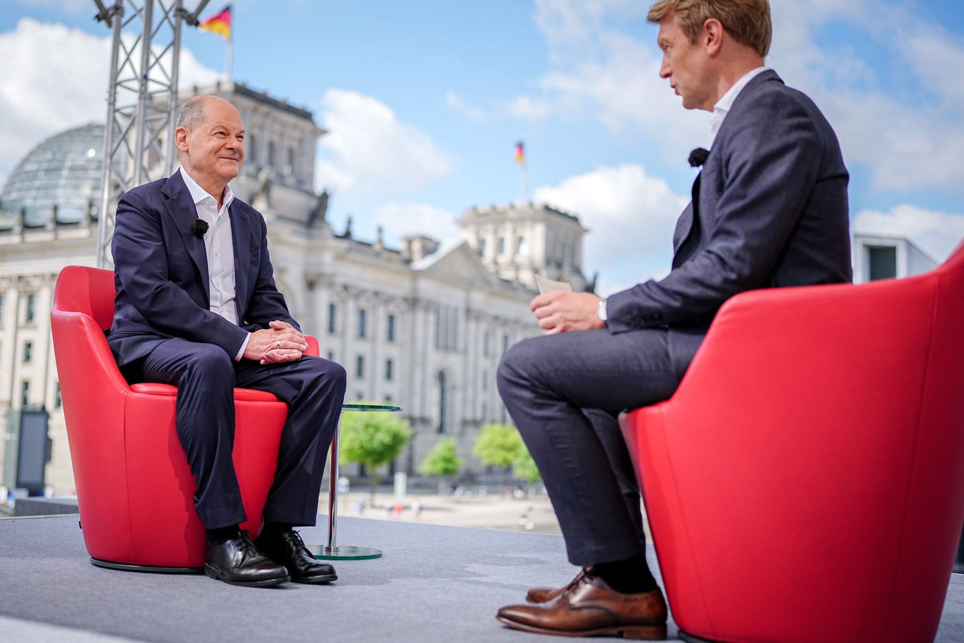 Bundeskanzler Olaf Scholz stellte sich im "Bericht aus Berlin" den Fragen von Markus Preiß, Leiter des ARD-Hauptstadtstudios.