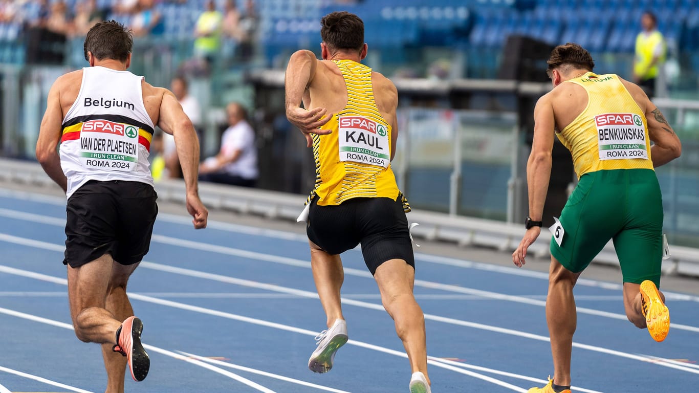 Niklas Kaul: Direkt nach dem Start über die 100 Meter in Rom.