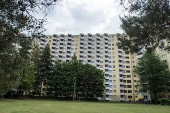 Hochhäuser in Berlin-Falkenhagener Feld (Archivbild): Hier haben Unbekannte einen Betonklotz vom Gebäude geworfen.