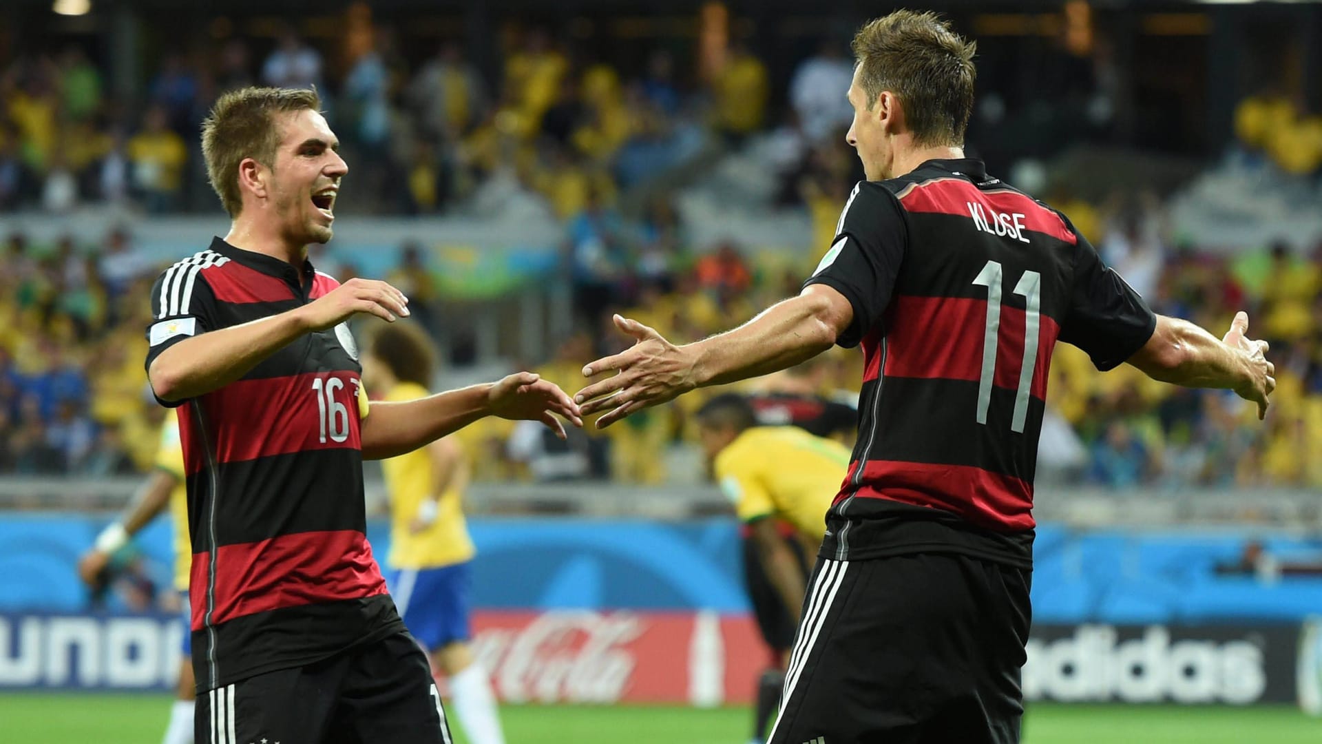 Wurden 2014 gemeinsam Weltmeister: Philipp Lahm (l.) und Miroslav Klose (r.).