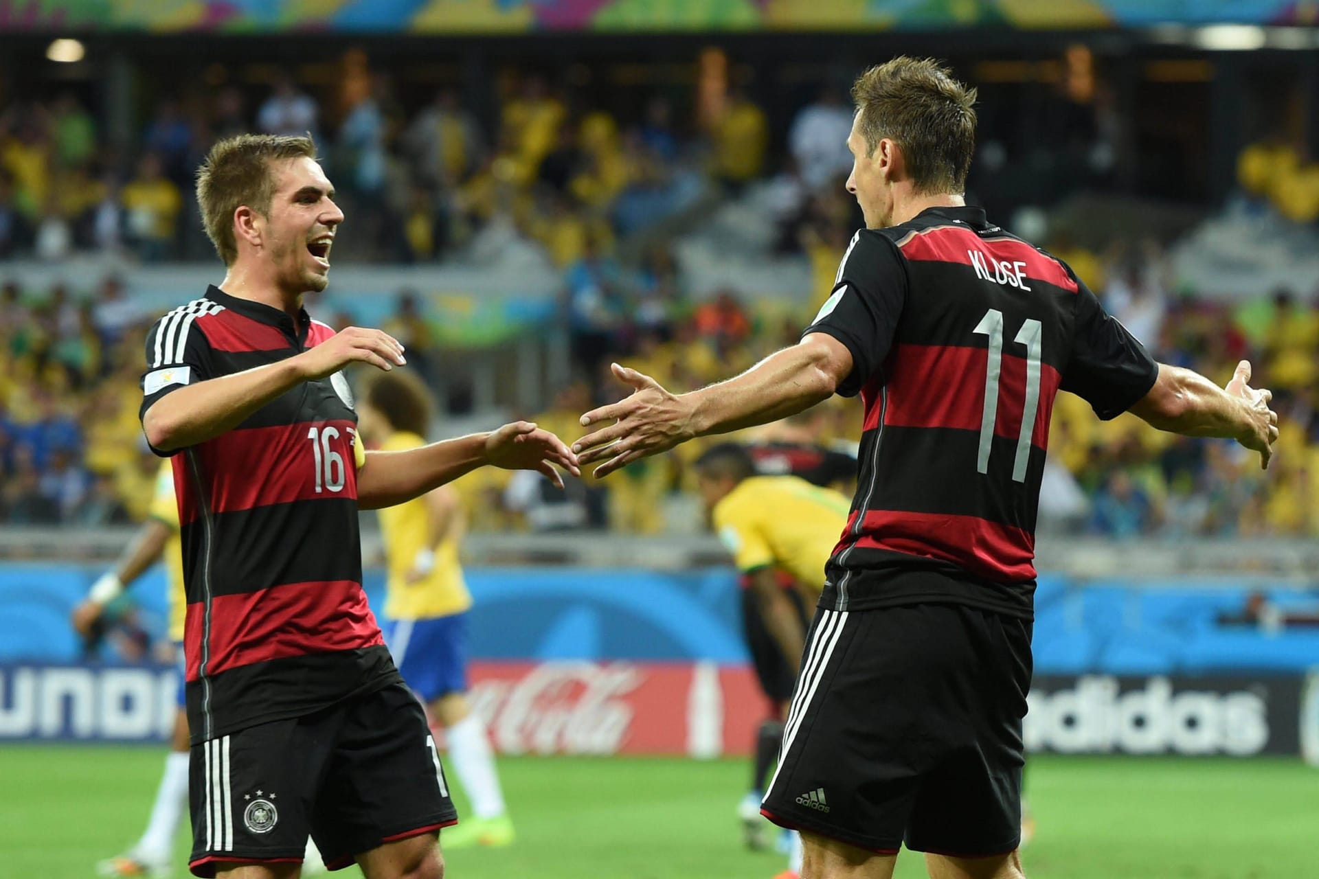 Wurden 2014 gemeinsam Weltmeister: Philipp Lahm (l.) und Miroslav Klose (r.).