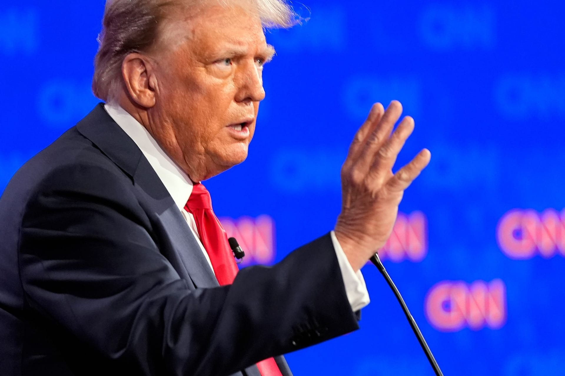 Donald Trump bei der CNN-Debatte in Atlanta.