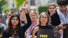 Greta Thunberg auf einer Kundgebung in Bonn