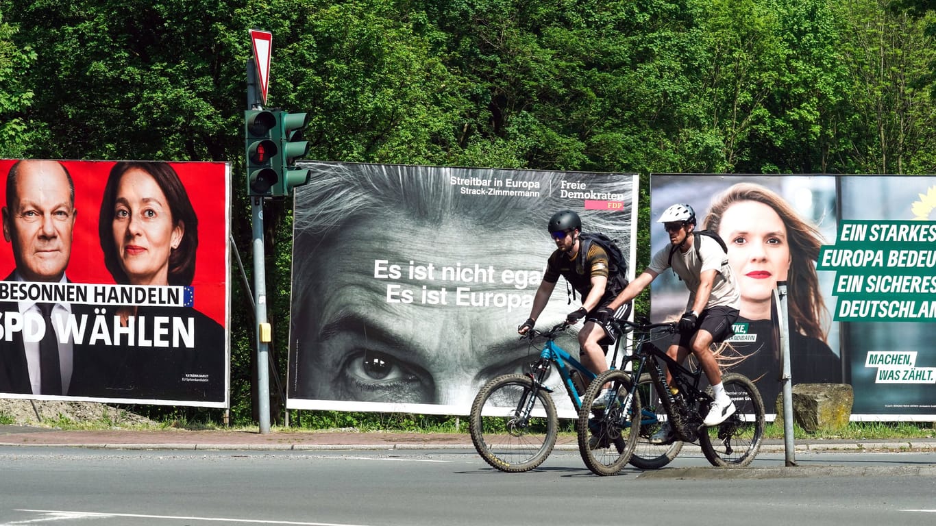 Wahlplakate zur Europawahl in Dortmund (Symbolfoto): In der Nacht wurde das vorläufige Ergebnis bekannt.