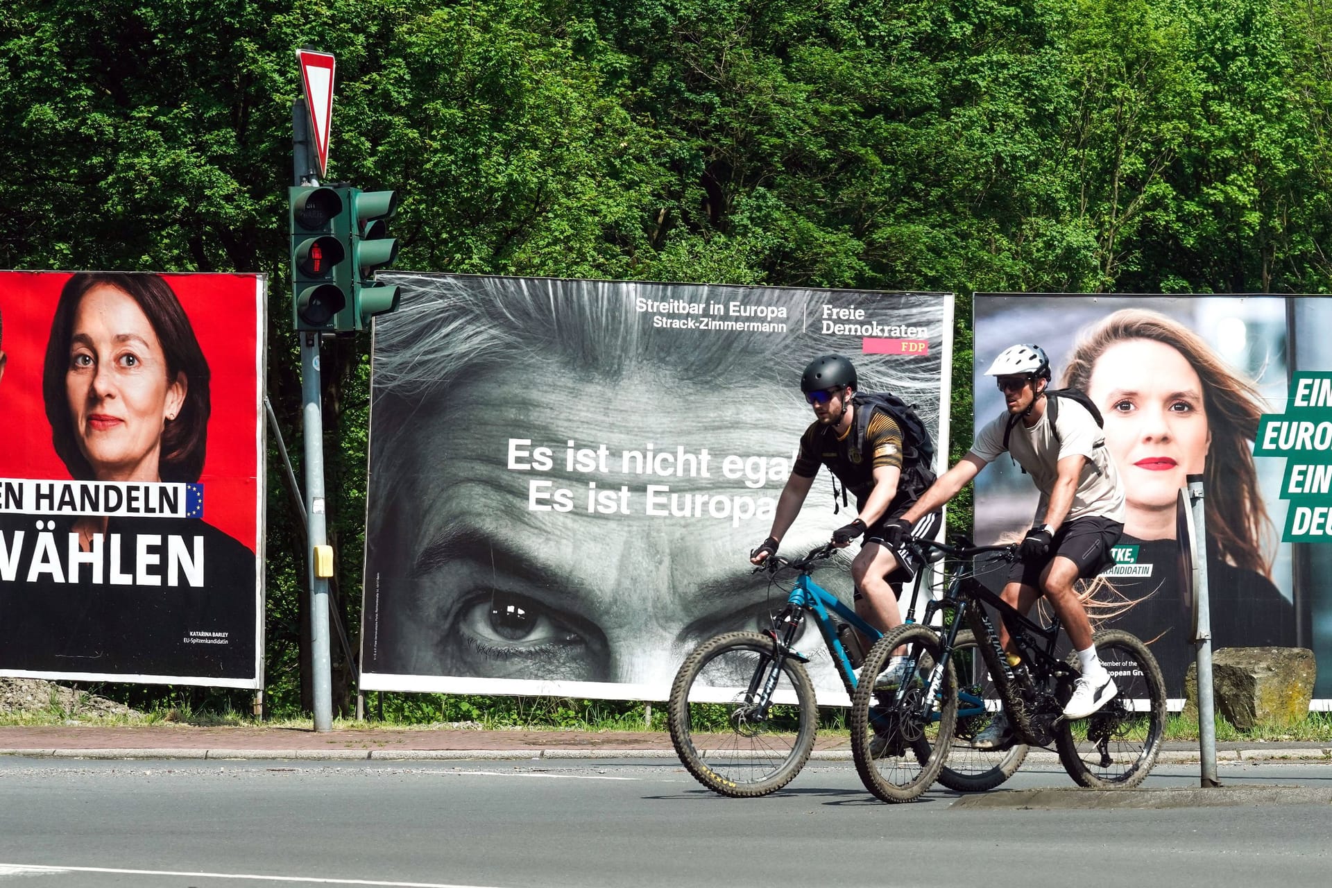 Wahlplakate zur Europawahl in Dortmund (Symbolfoto): In der Nacht wurde das vorläufige Ergebnis bekannt.