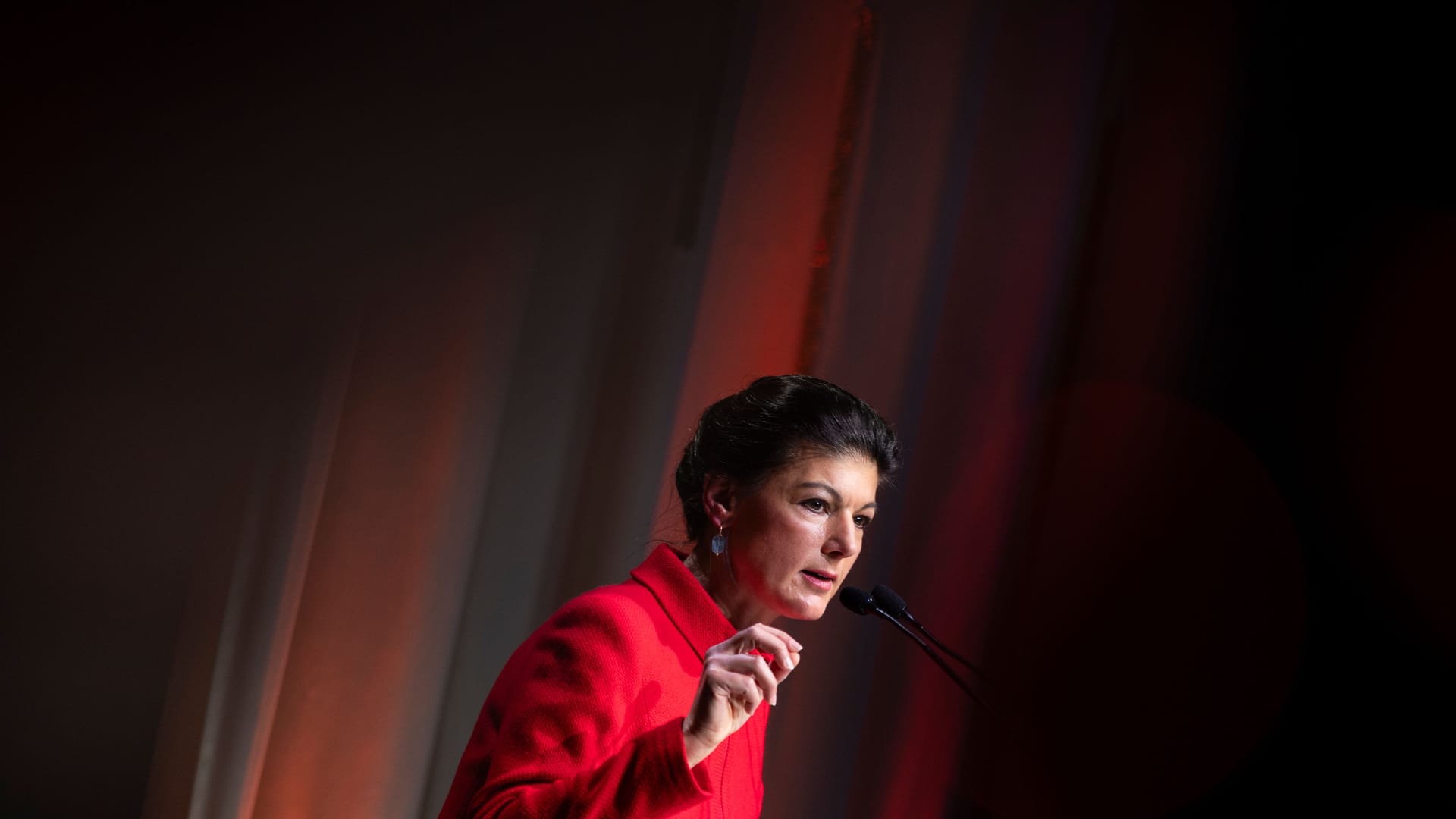 Sahra Wagenknecht bei einer Wahlkampfveranstaltung kurz vor der Europawahl.