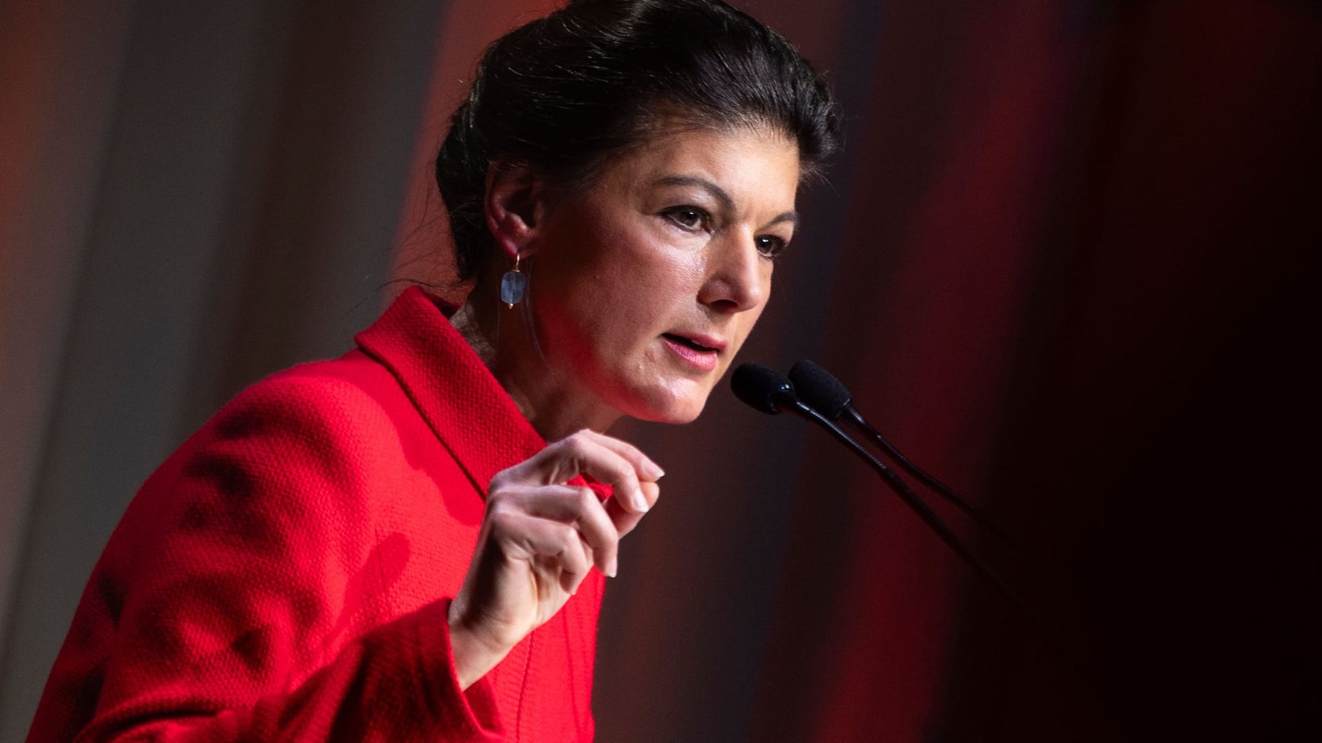 Sahra Wagenknecht bei einer Wahlkampfveranstaltung kurz vor der Europawahl.