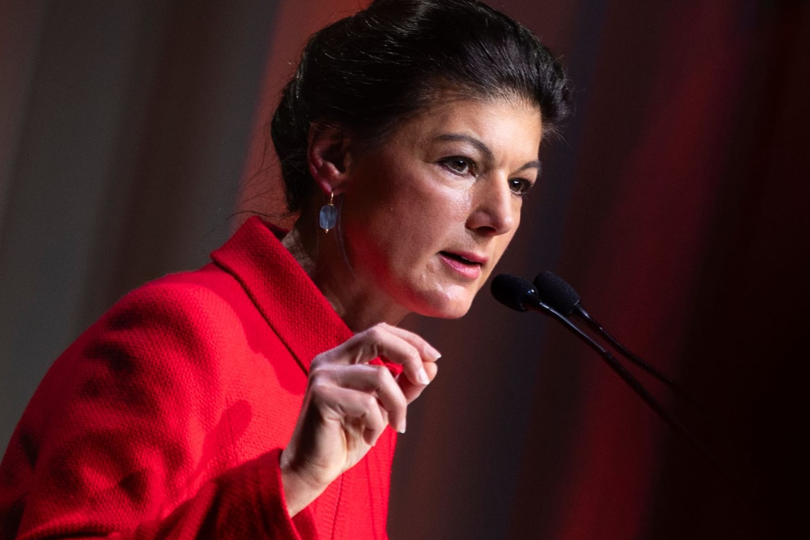 Sahra Wagenknecht bei einer Wahlkampfveranstaltung kurz vor der Europawahl.