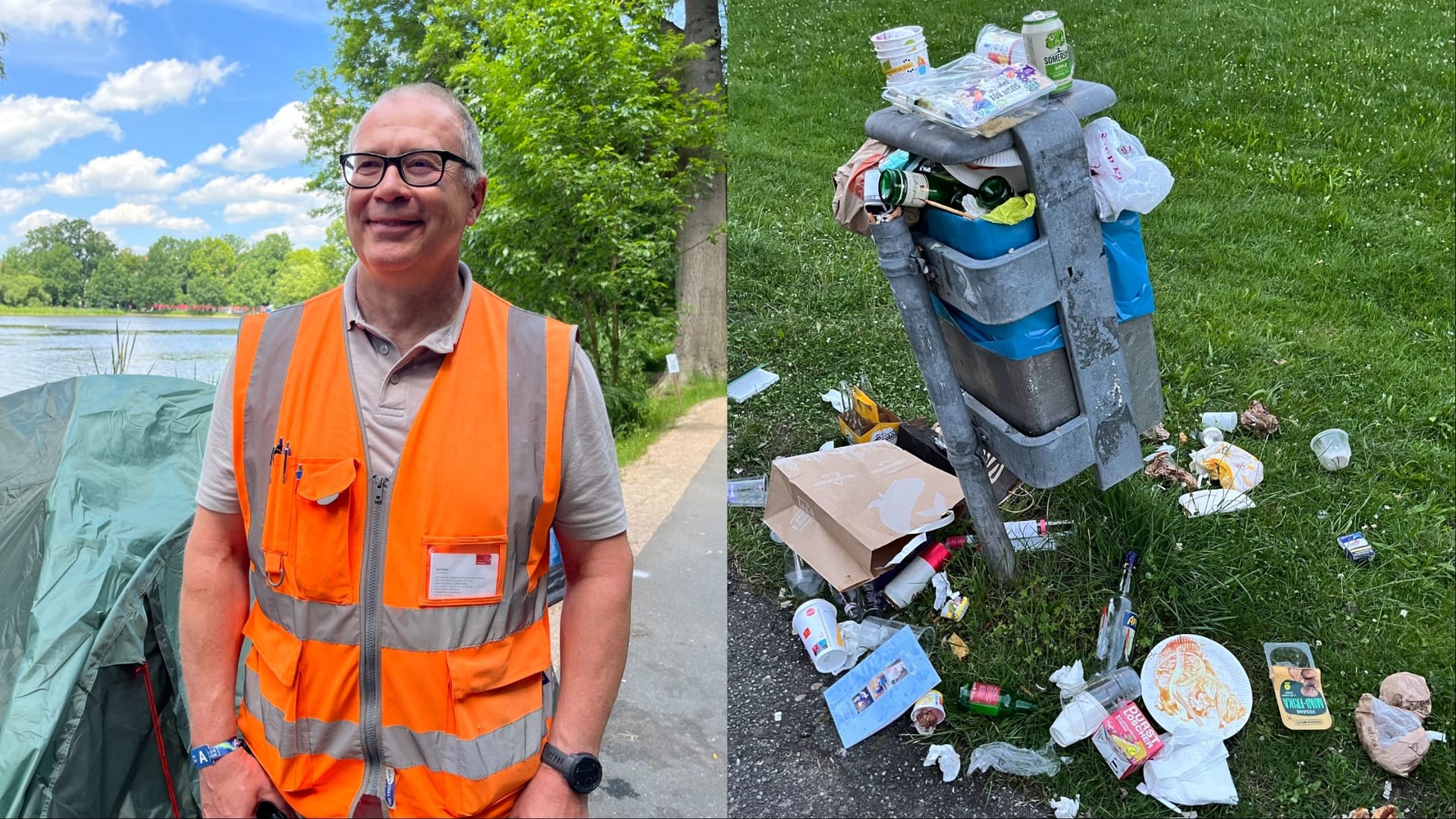 Karl Preßler von SÖR ist bei Rock im Park unterwegs, damit die Veranstaltung möglichst keine negativen Auswirkungen auf die Natur rund um den Dutzendteich hat.