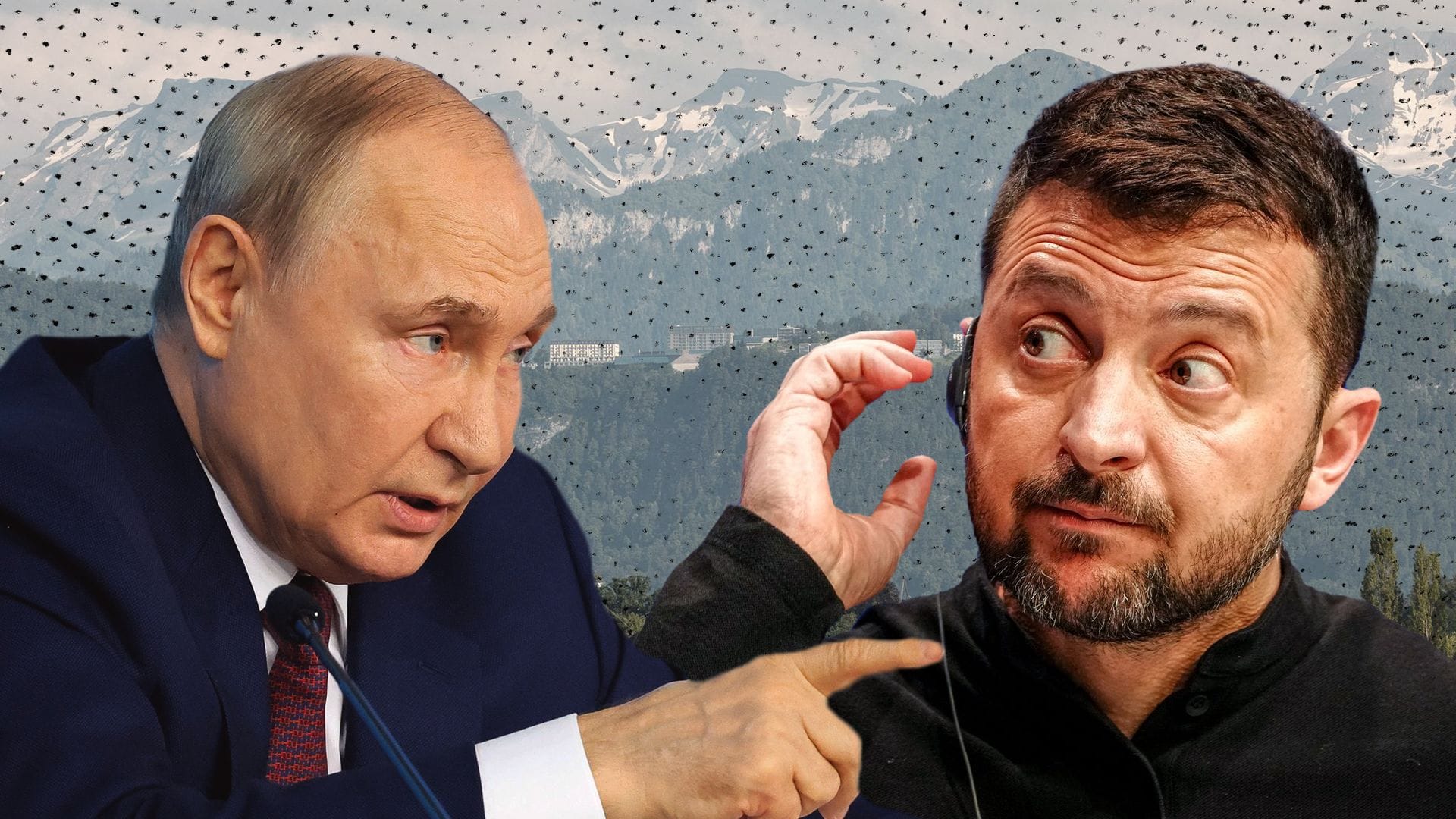 Wladimir Putin (l.) und Wolodymyr Selenskyj: Obwohl Putin nicht am Gipfel in der Schweiz teilnimmt, stellt er Forderungen.