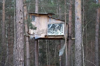 Die Räumung des Heibo-Waldes in Sachsen (Symbolbild): Ähnliche Baumhäuser, wie im Heibo-Wald wurden auch im Gremberger Wäldchen errichtet.