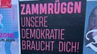 Ein "Zammrüggn"-Plakat in Nürnberg: Eigentlich wollten diese sowohl SPD als auch FDP, Grüne und CSU im Europawahlkampf aufhängen.