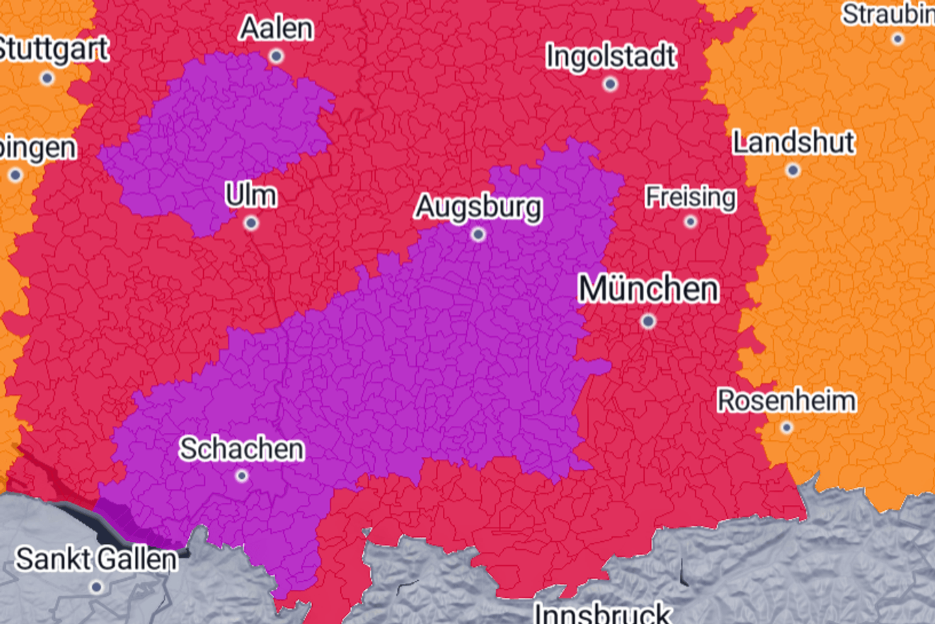 Unwetter über Deutschland: Der Süden wird besonders schwer getroffen.