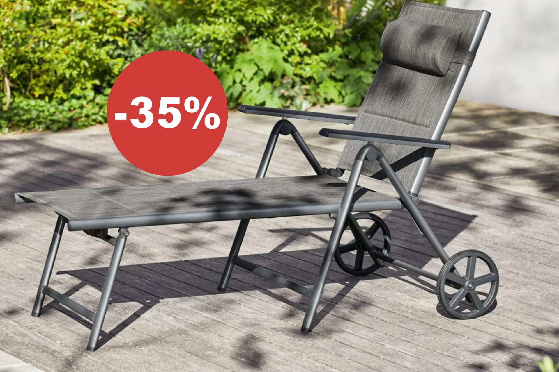 Wenn Sie noch auf der Suche nach einer wetterbeständigen Gartenliege zum kleinen Preis sind, sollten Sie sich das heutige Lidl-Angebot nicht entgehen lassen.