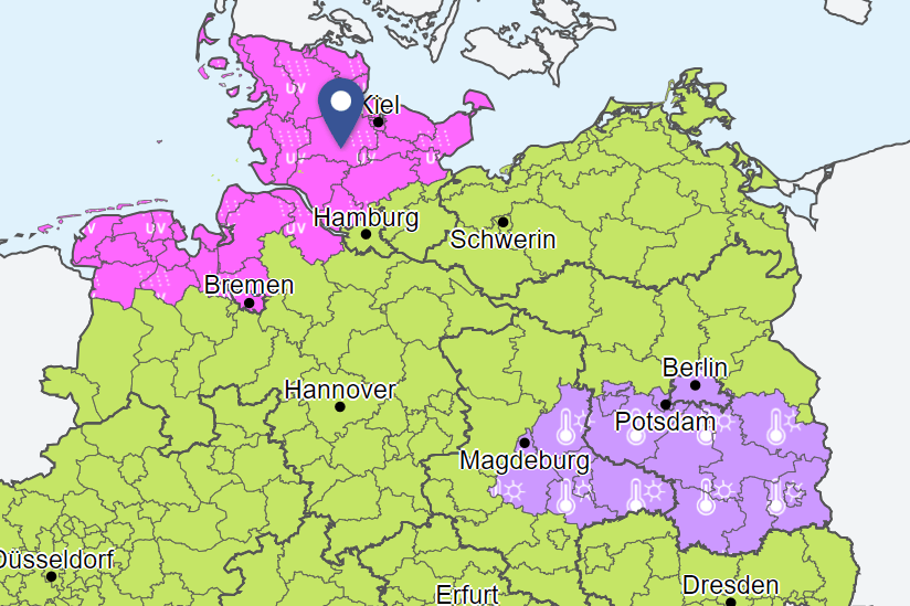 Warnungen für mehrere Bereiche in Deutschland: Hitze und Sonne bringen Gefahren mit sich.