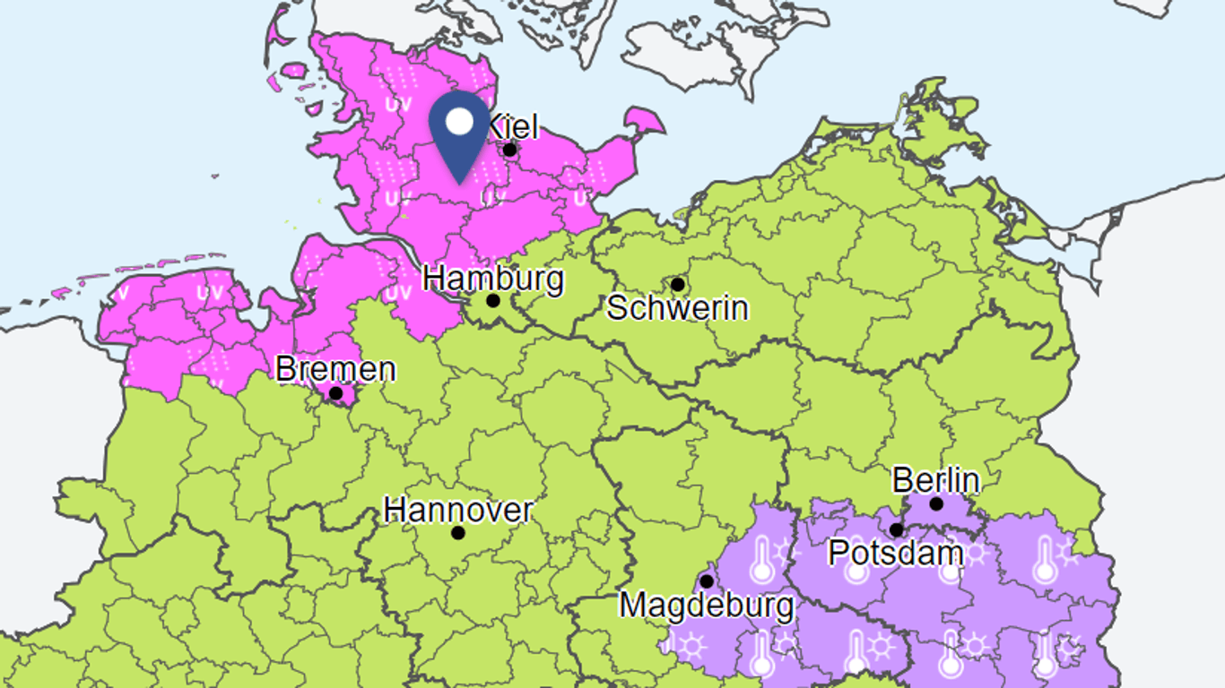 Warnungen für mehrere Bereiche in Deutschland: Hitze und Sonne bringen Gefahren mit sich.