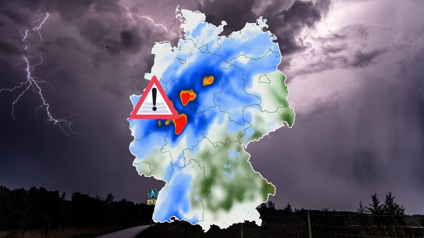 t-online-Wetterfilme zeigen, wo schwere Unwetter mit Starkregen und Hagel drohen.