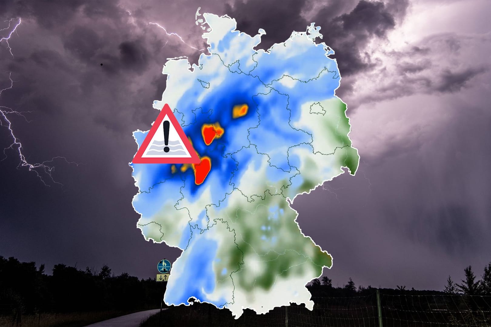 t-online-Wetterfilme zeigen, wo schwere Unwetter mit Starkregen und Hagel drohen.