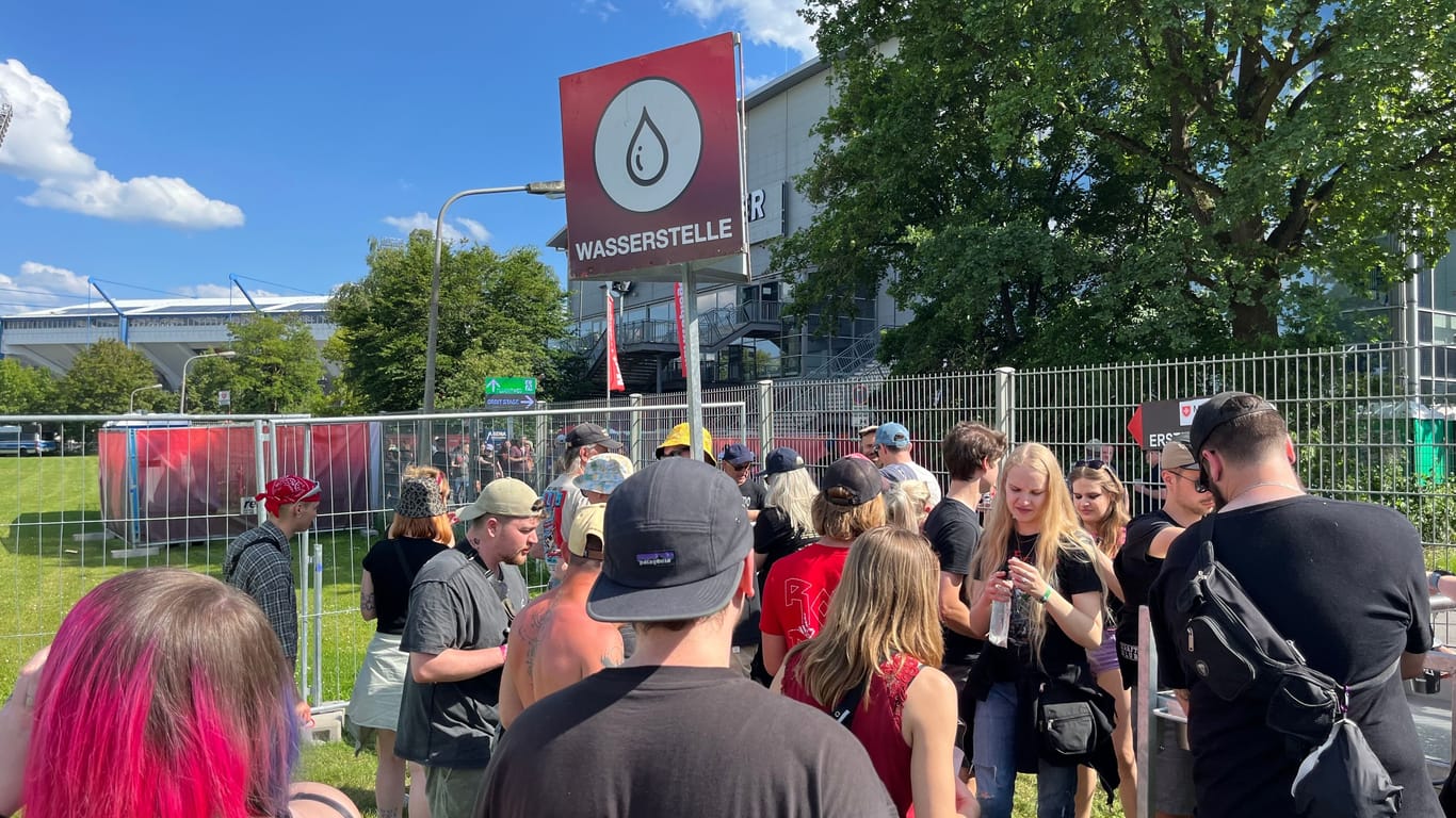 Auf dem Festivalgelände in Nürnberg gibt es mehrere Wasserstellen.