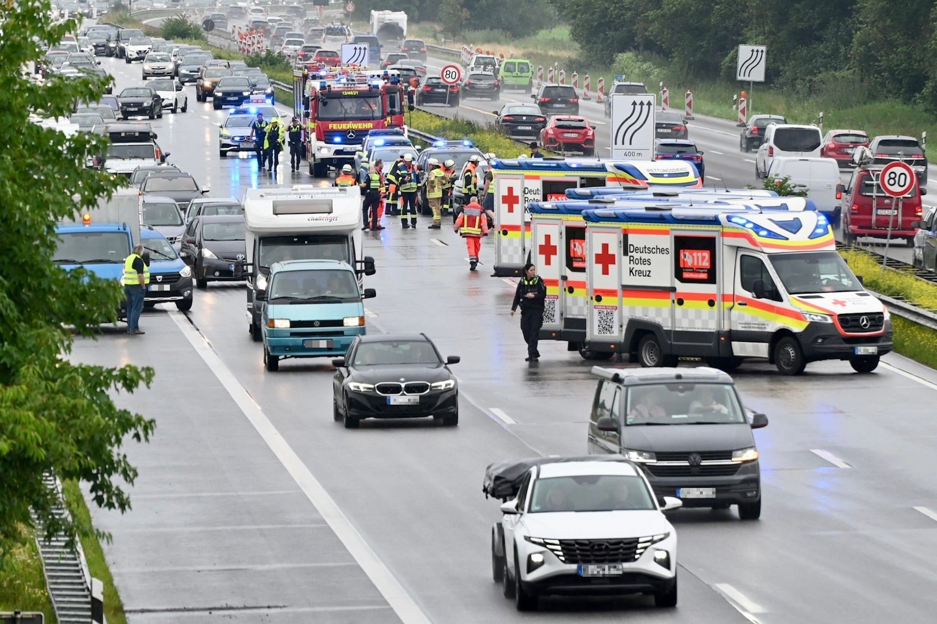 Unfall, A1 bei Klein Moor am 30.06.2024