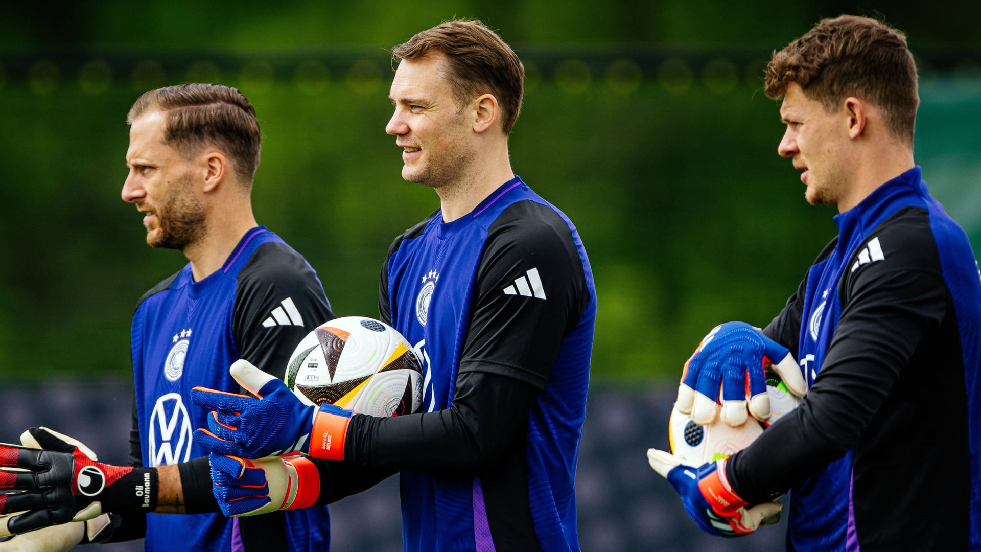 Oliver Baumann, Manuel Neuer und Alexander Nübel (v. l. n. r.): Für einen der drei ist die EM offenbar vorbei, bevor sie überhaupt angefangen hat.