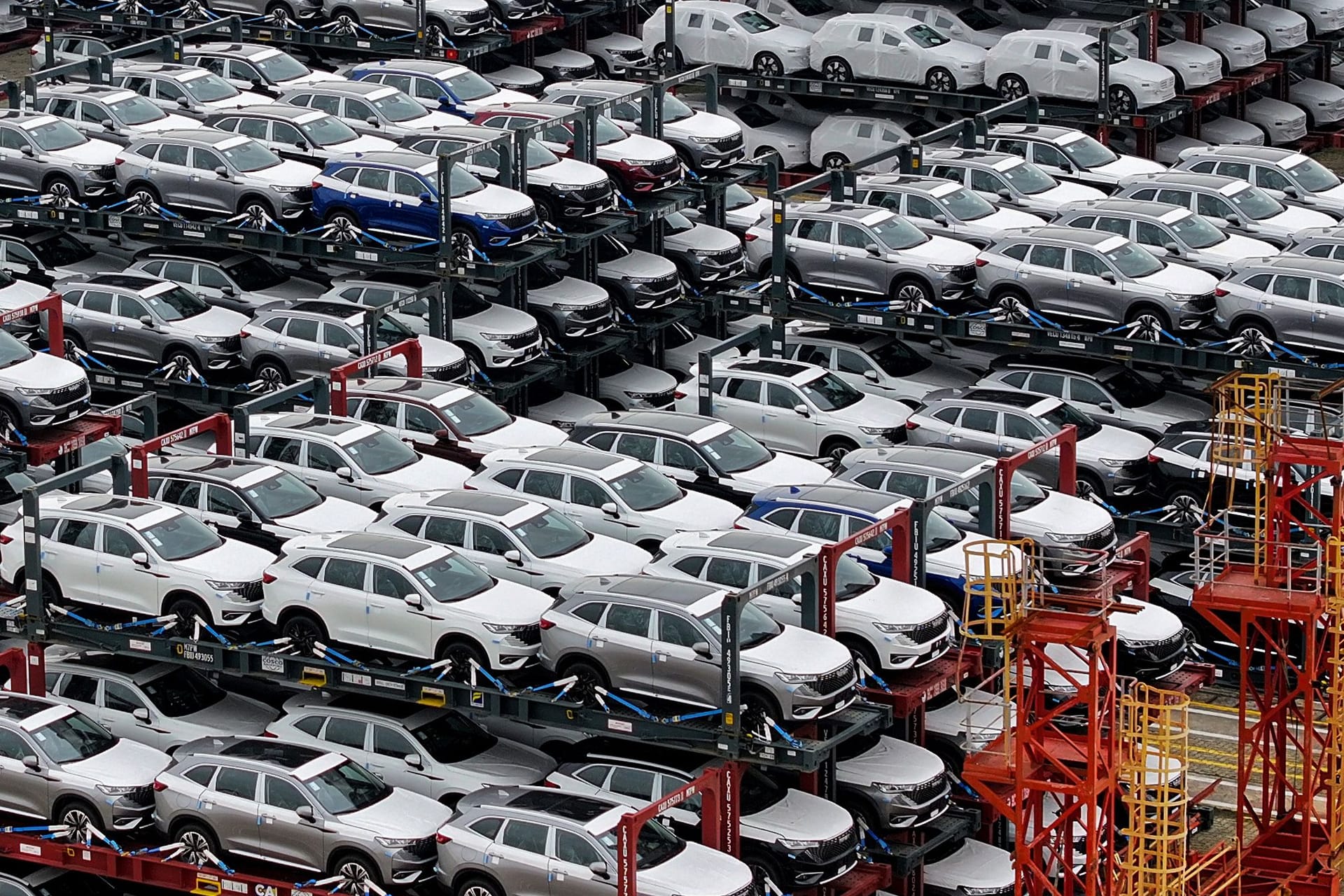 Elektroautos im Hafen von Suzhou in China (Symbolbild): Die Europäische Union hatte Elektroautos aus China mit Sonderzöllen belegt.