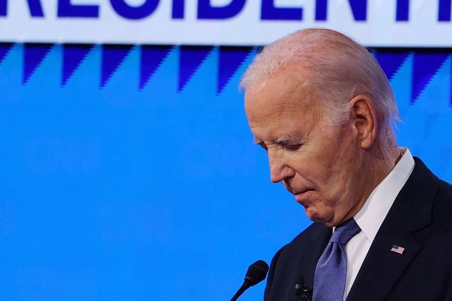 Joe Biden bei der Debatte: Er will wiedergewählt werden.