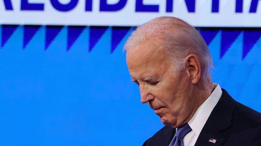 Joe Biden bei der Debatte: Er will wiedergewählt werden.