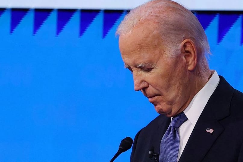 Joe Biden bei der Debatte: Er will wiedergewählt werden.